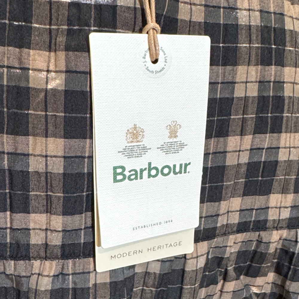Barbour Lorelle Black and Tan Checkered Blouse in Praline NWT - Picture 8 of 8